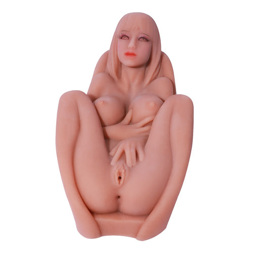 Male Masturbator Silicone Love Sex Doll with Head Torso Breasts Ass Vagina